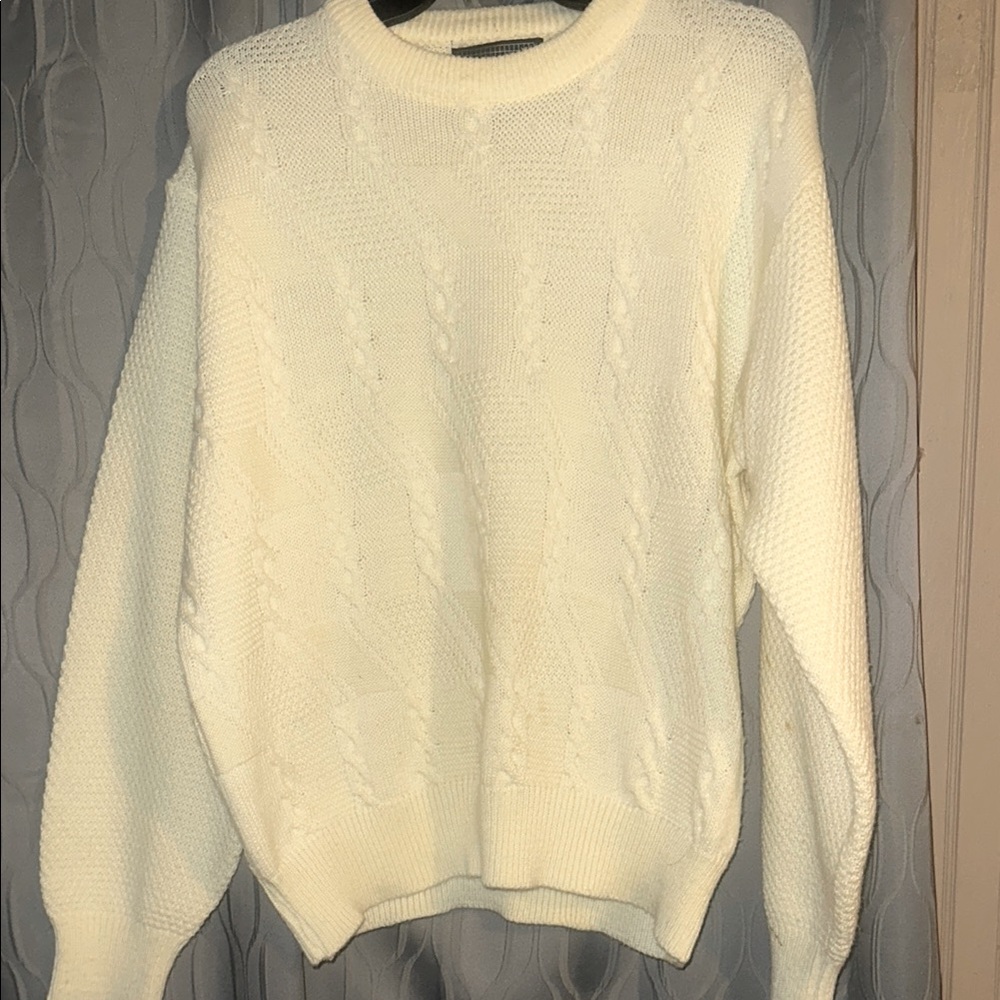 Vintage 90s Cozy Cream Cable Knit Sweater
